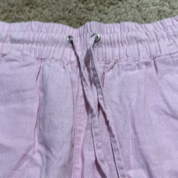Gap Pink  Linen Blend Womens Drawstring Shorts Elastic Waist Pockets Small - Picture 2 of 5